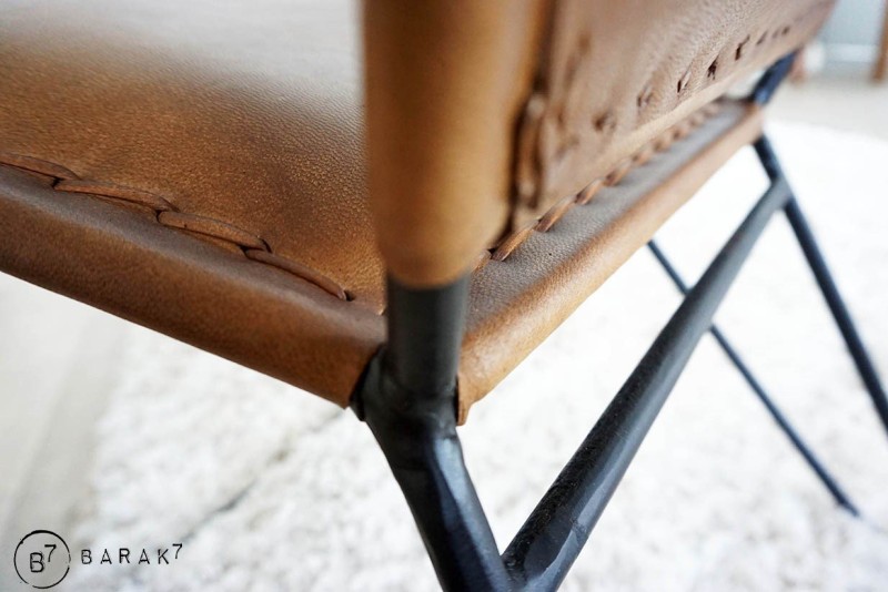 Vlinderstoel leer Peacock