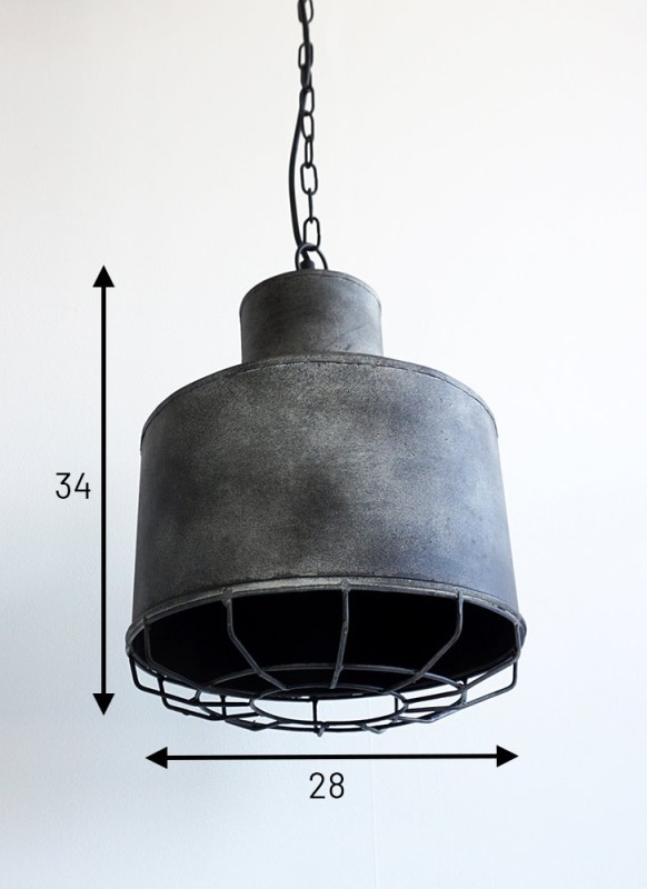 Industriële metalen hanglamp 28 cm - Berlijn