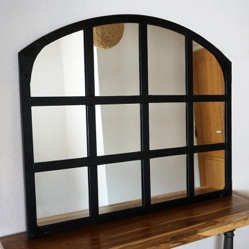 Industriële spiegel design zwart 120 x 100 cm