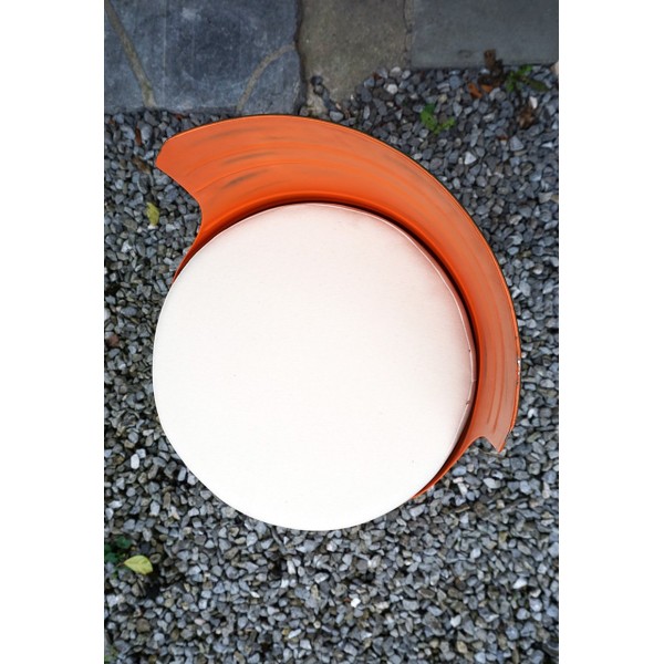 Industriële olievat fauteuil oranje