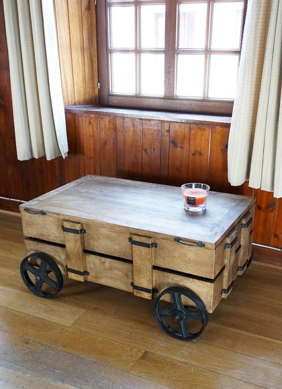 Industriële salontafel kist