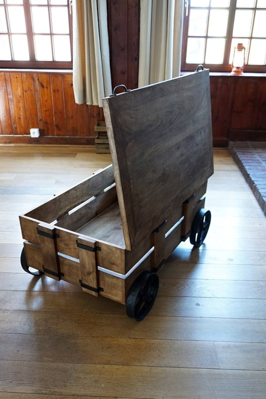 Industriële salontafel kist