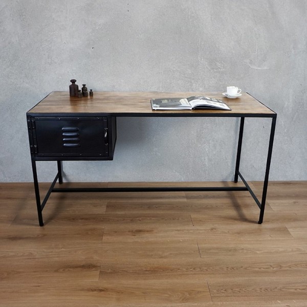 Hout en metalen bureau - Chicago