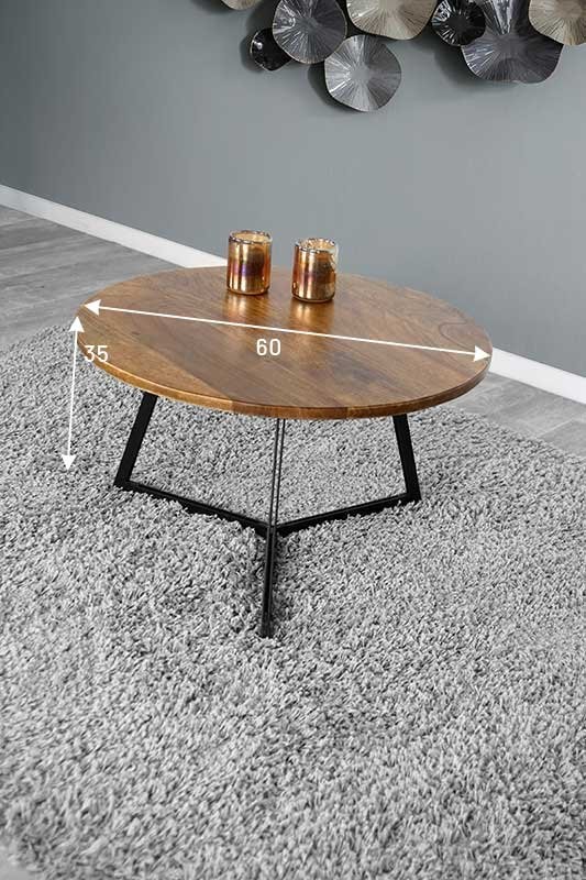Ronde salontafel met metalen poten - Touch
