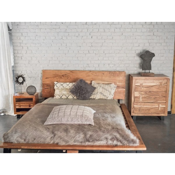Tweepersoonsbed "Urban Jungle" in acacia