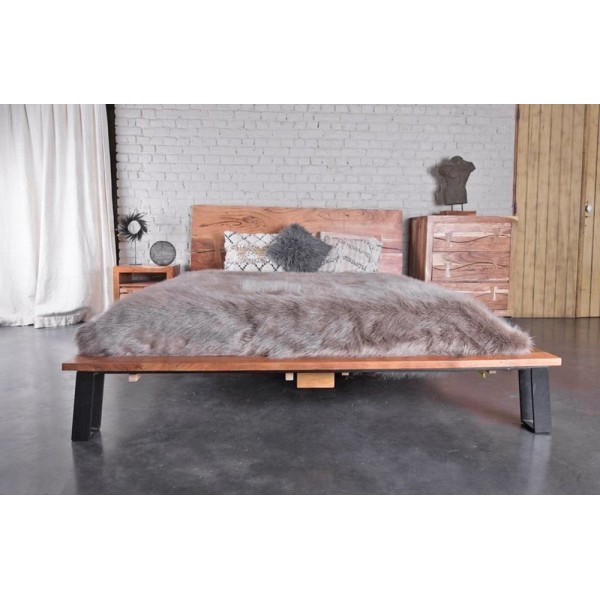 Tweepersoonsbed "Urban Jungle" in acacia