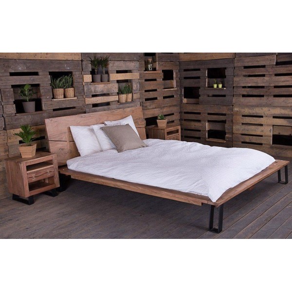 Tweepersoonsbed "Urban Jungle" in acacia