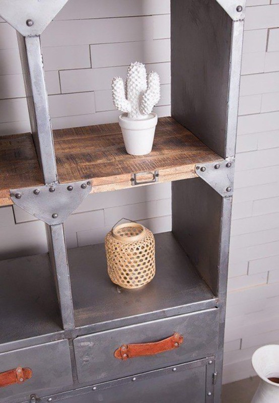 Grote industriële buffetkast natuurlijke afwerking