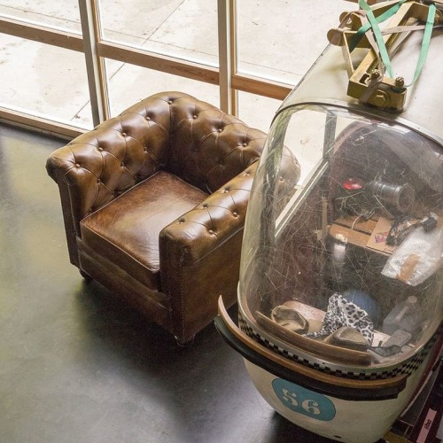 Chesterfield lederen fauteuil 1 zit