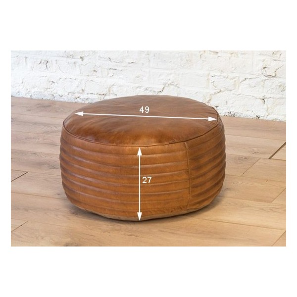 Pouf rond en cuir Savoy