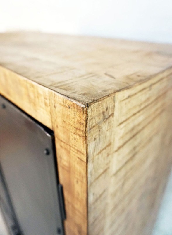 Hout en metaal industriële kast Brooklyn