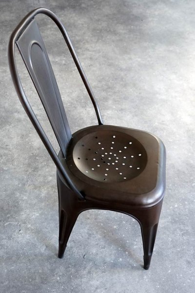 Industriële stoel metaal brons