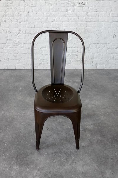 Industriële stoel metaal brons