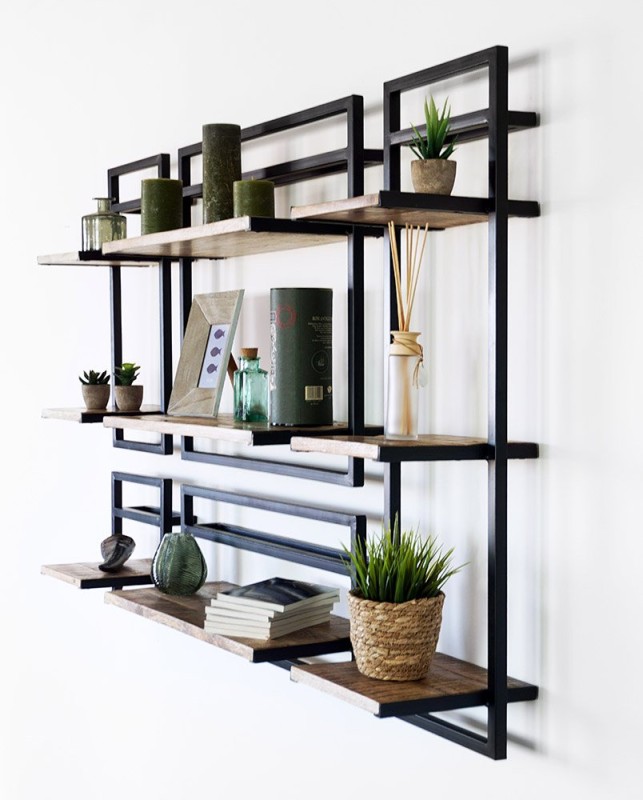 Houten en metalen rek 70 x 60 - Selfsh