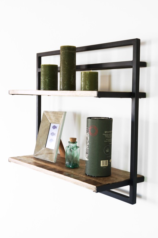 Houten en metalen rek 70 x 60 - Selfsh