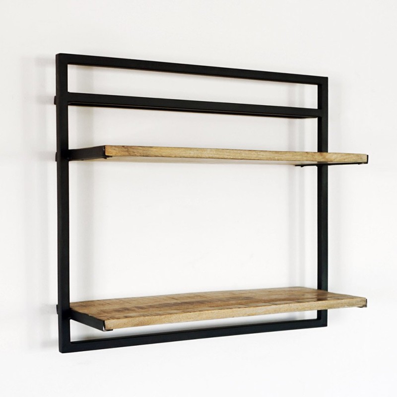 Houten en metalen rek 70 x 60 - Selfsh