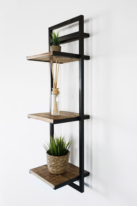 Houten en metalen rek 30 x 95 - Selfsh