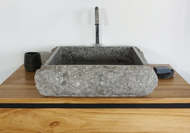 Vrijstaande wastafel natuursteen - Marmo