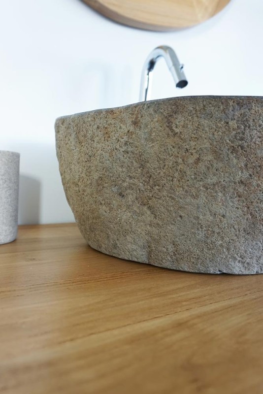 Vrijstaande wastafel natuursteen - River Stone