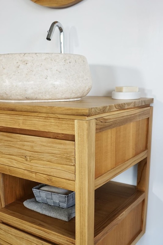 Vrijstaande wastafel natuursteen - Tuberose