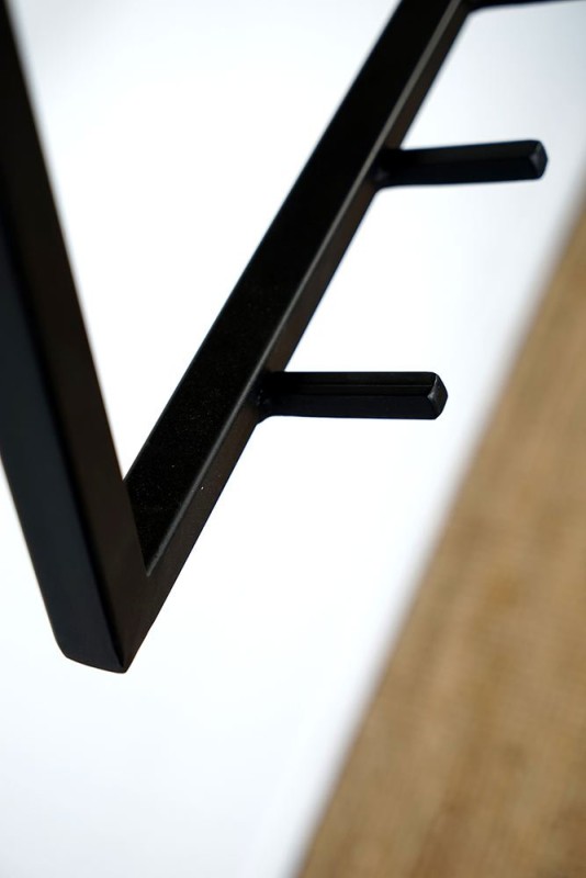 Metalen wandkapstok met 7 haken en 1 massief houten plank