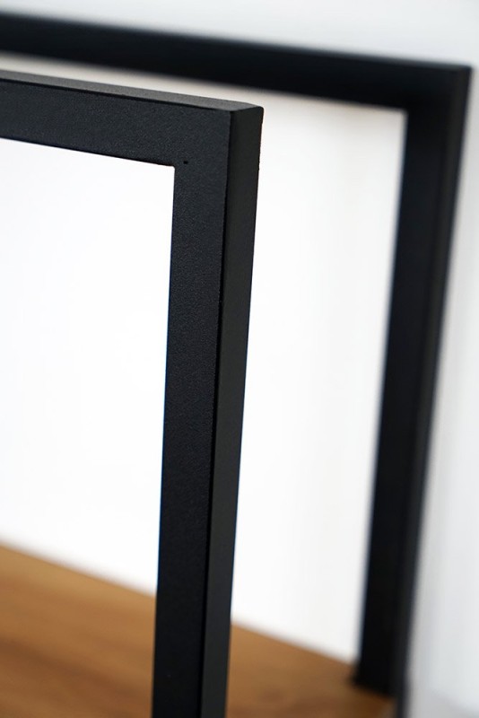 Rechthoekige wandplank van hout en metaal 30 x 35 cm - Strip