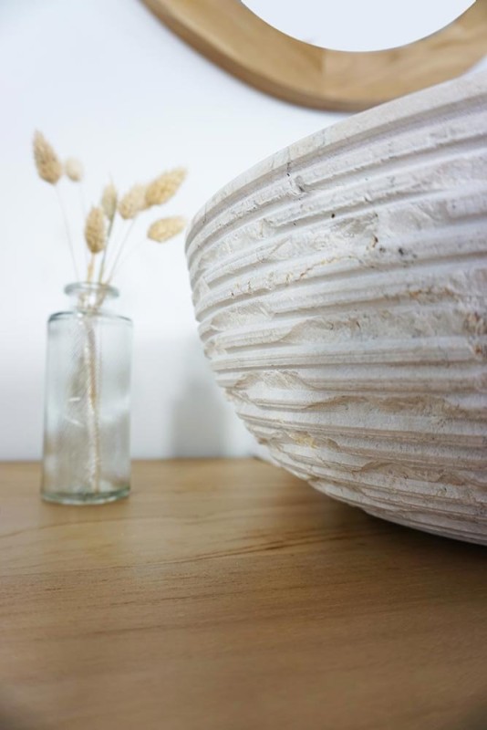 Vrijstaande wastafel natuursteen - Baskom