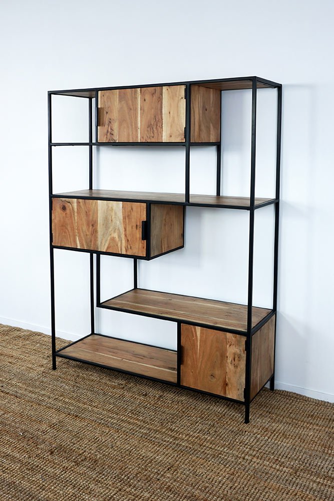MazrekuHome® - Boekenplank - Boekenrek - Industriële Boekenkast Met 2 Haken