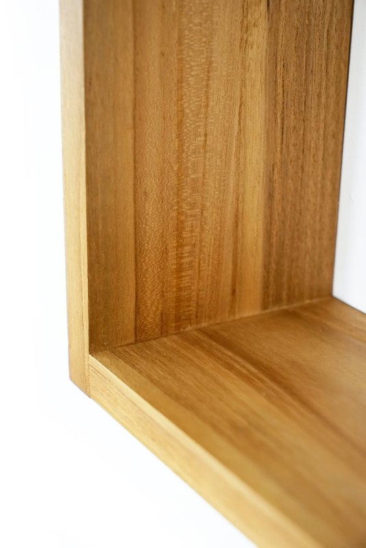 Teakhouten wandplank 25 x 35 cm