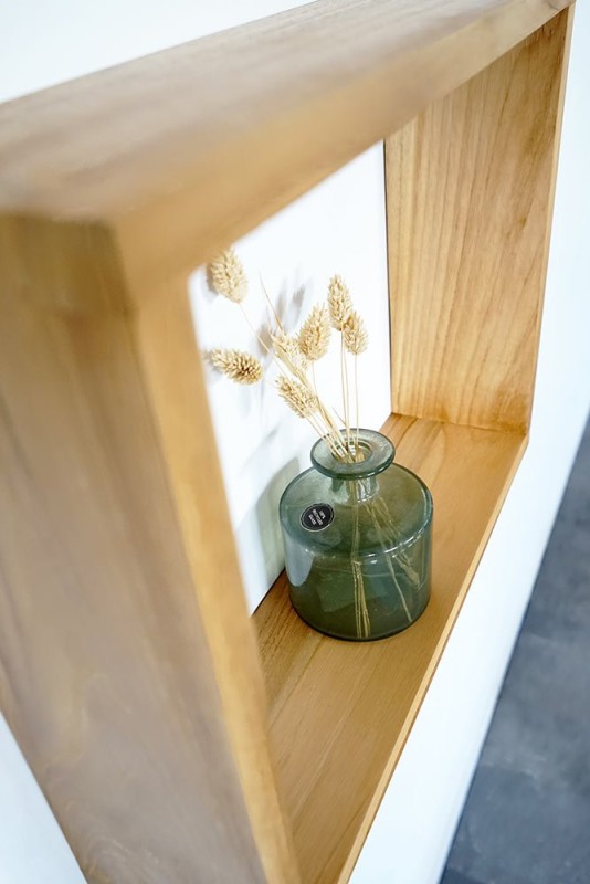 Teakhouten wandplank 45 x 35 cm