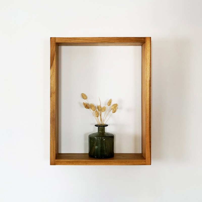 Teakhouten wandplank 45 x 35 cm