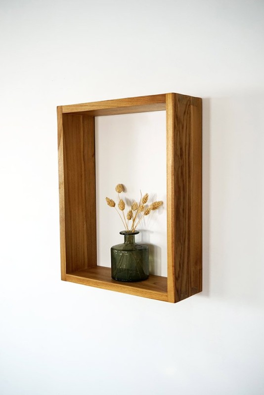 Teakhouten wandplank 45 x 35 cm