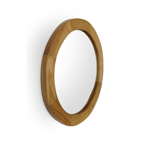 Ronde spiegel van 60 cm met houten frame