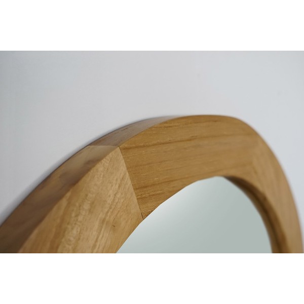 Ronde spiegel van 60 cm met houten frame
