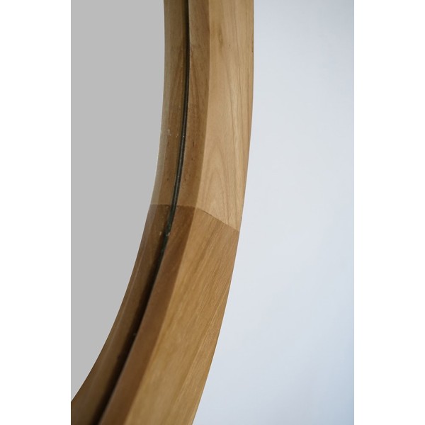 Ronde spiegel van 60 cm met houten frame