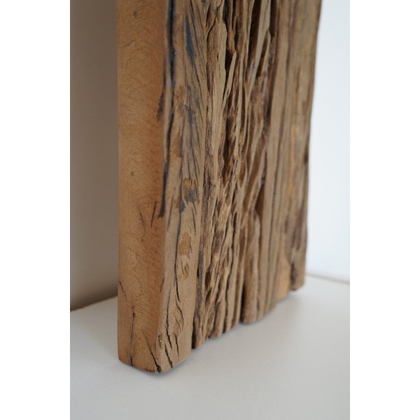 Rechthoekige spiegel van ruw hout 25 x 150 cm
