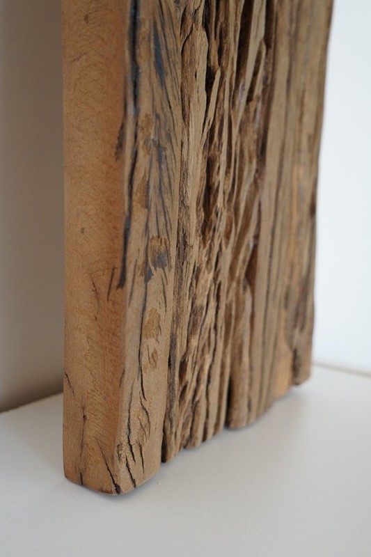 Rechthoekige spiegel van ruw hout 25 x 150 cm