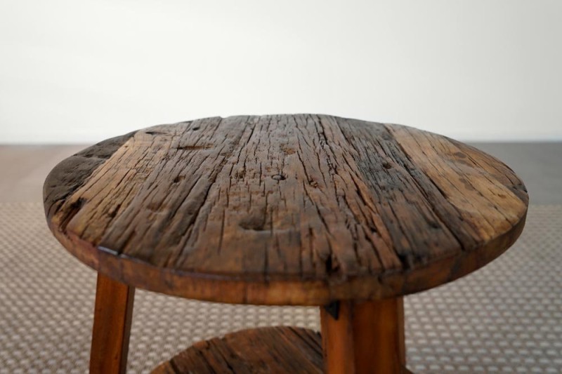 Antiek teruggewonnen houten bijzettafeltje - Reborn