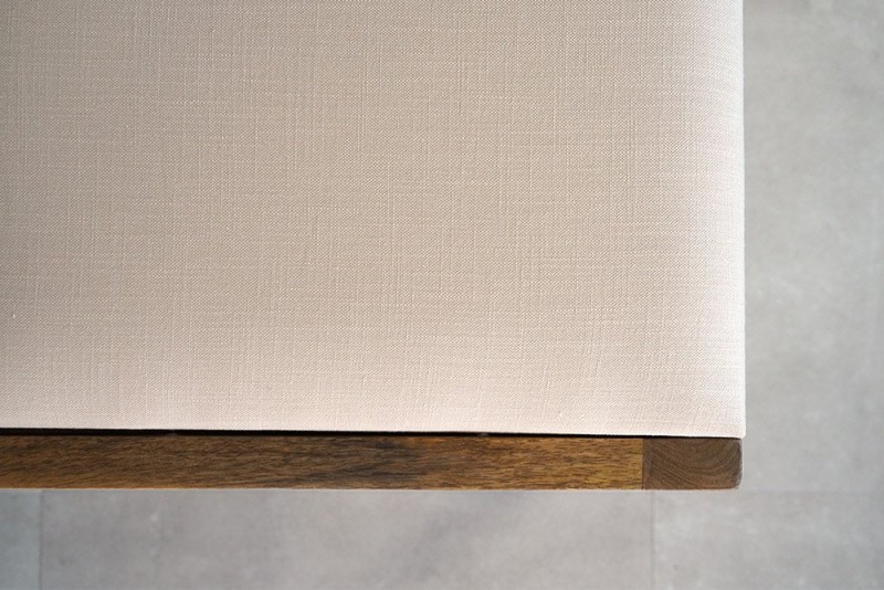 Stoel van naturel hout en beige stof - Elegance