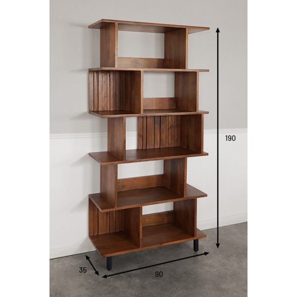 Massief houten boekenkast 90 cm