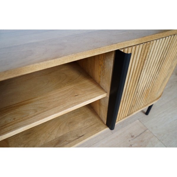 TV-meubel van massief hout en metaal - Thanais