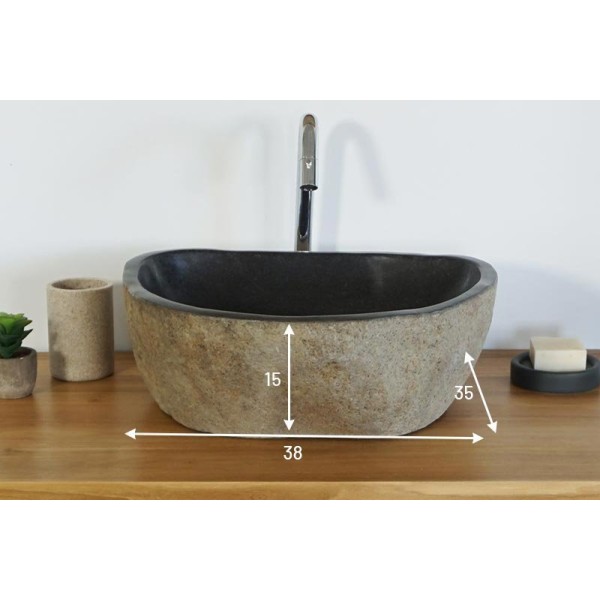 Vrijstaande wastafel natuursteen - River Stone
