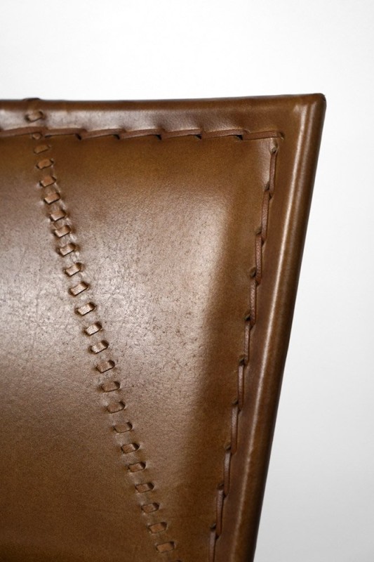 Vintage metalen en lederen keukenstoel - Smart