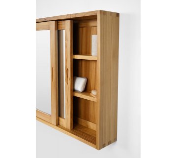 Massief teak badkamermeubel met spiegel 80 cm