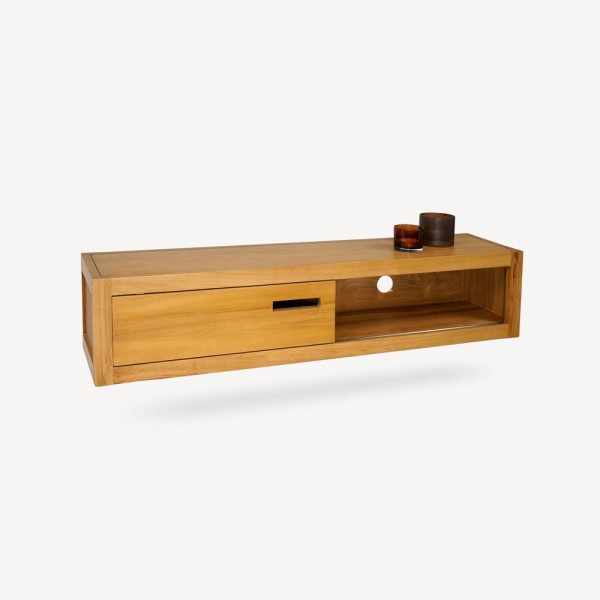 Massief teak wand TV-meubel 140 cm - Mélisandre