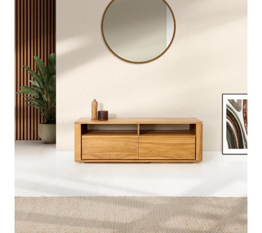 Massief teak TV-meubel 140 cm - Yseult