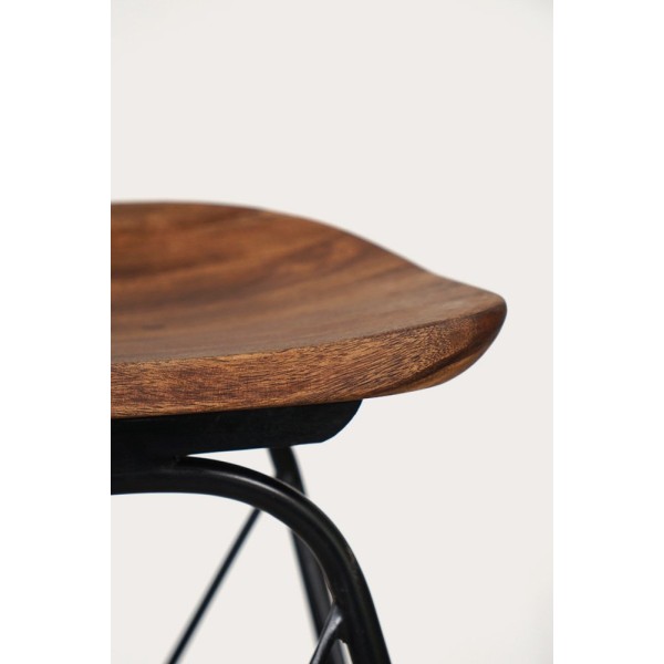 Stalen en houten barkruk