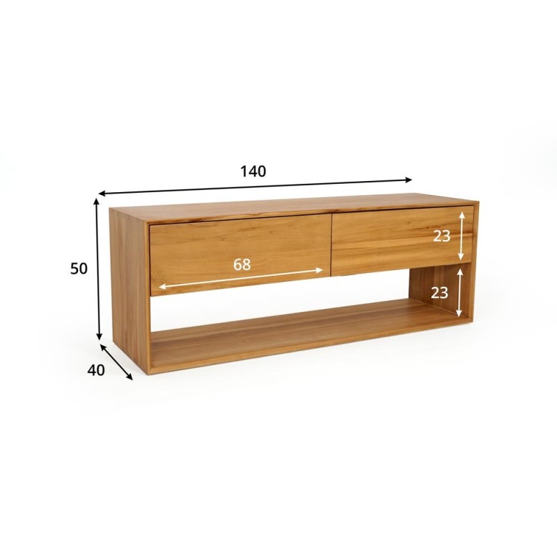 Massief teak TV-meubel 140 cm - Jaya