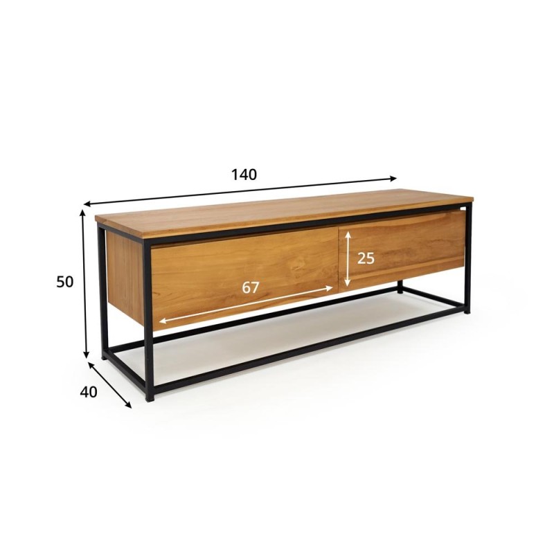 Massief teak TV-meubel 140 cm - Laila