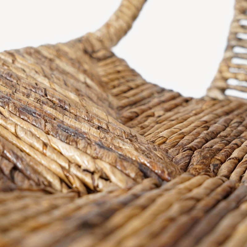 Natuurlijke rotan stoel met zwarte metalen poten - Maria